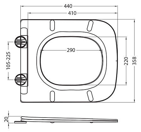 Крышка-сиденье BelBagno Prado BB10150SC для унитаза, микролифт