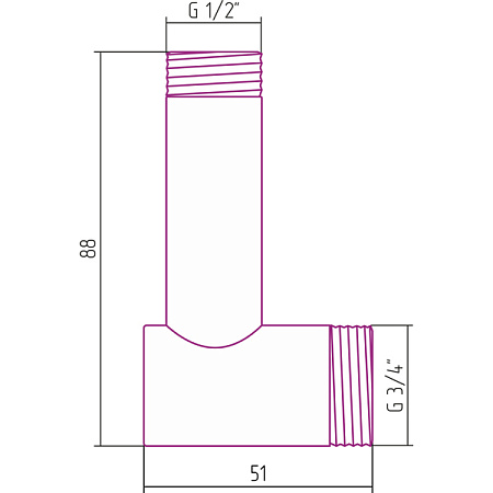 Переходник Стилье 02003-3412 хром