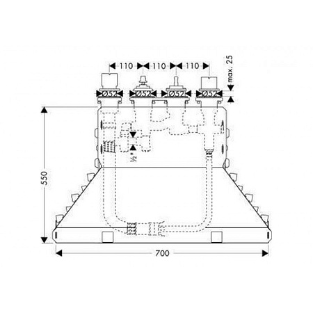 Вентиль для душа Hansgrohe Ecostat 15460180 скрытая часть