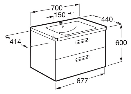 Мебель для ванной Roca Gap ZRU9302733 70 см, белая