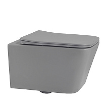 Унитаз подвесной ABBER Rechteck AC1201MG безободковый, серый матовый
