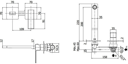 Смеситель Paffoni Elle EL105NO70 для раковины, черный