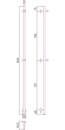 Полотенцесушитель электрический Сунержа Аскет 31-0850-1650 черный матовый
