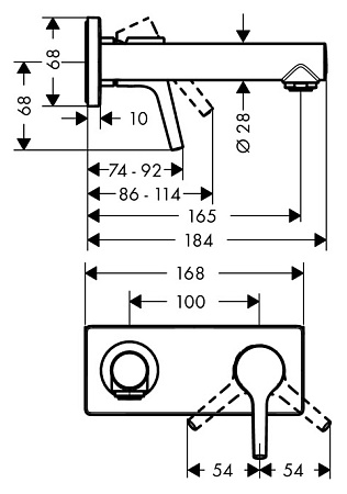 Смеситель Hansgrohe Talis S 72110000 для раковины внешняя часть, хром