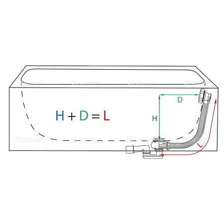 Слив-перелив AlcaPlast A504KM-80 для ванны, хром