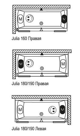 Ванна акриловая Riho Julia B024001005 160x70