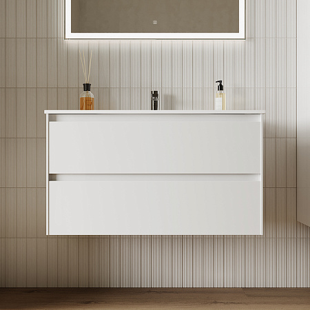 Тумба под раковину Sancos Cento 90 CN90W белый глянцевый