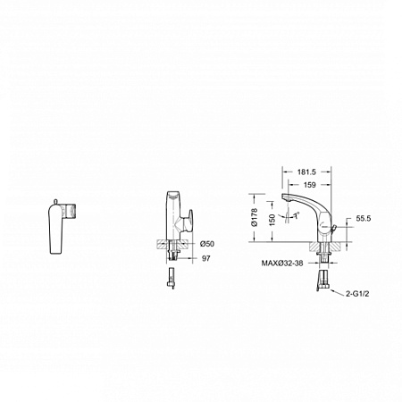 Смеситель Bravat Nizza F1353387CP-RUS для раковины, хром