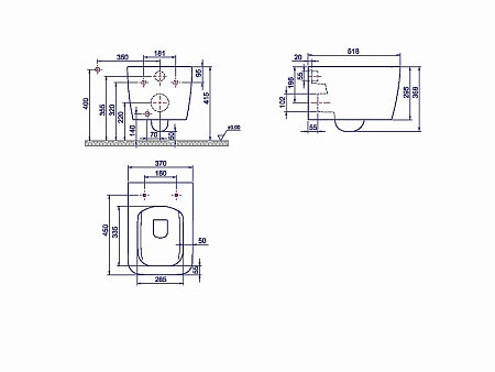 Унитаз подвесной Boheme Zen 967-B черный