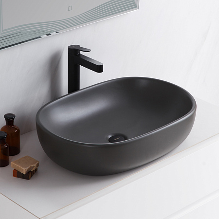Раковина накладная BelBagno BB1084-H311 60x42x14 серый матовый