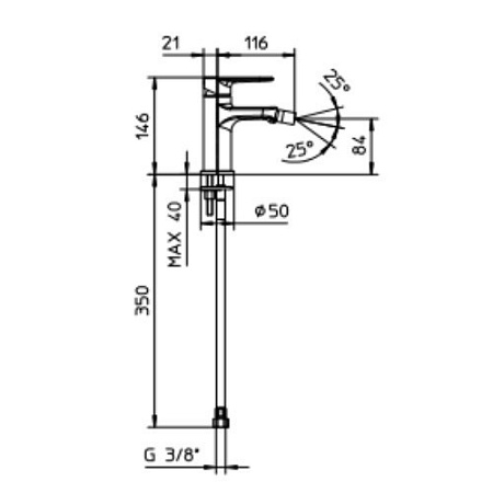 Смеситель Palazzani Wild 08401138 для биде, черный матовый
