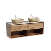 Тумба с раковиной и столешницей Sancos Marmi 1.0 140 MR1.070ECH+TT140A2X дуб чарльстон/Kreman