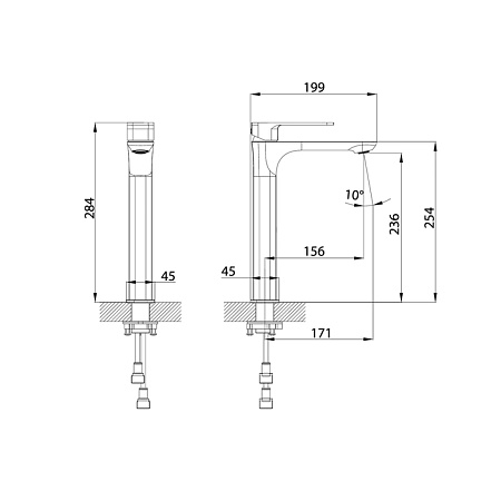 Смеситель IDDIS Slide SLIBL01i01 для раковины-чаши, черный