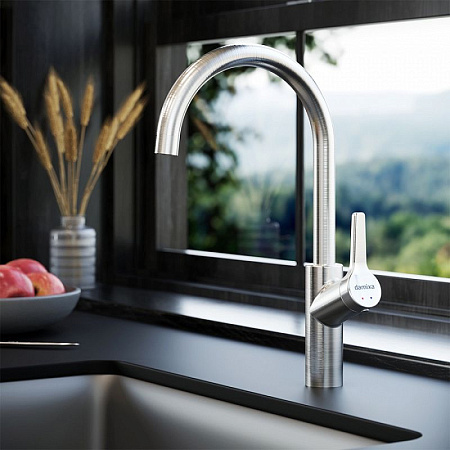 Смеситель Damixa Eclipse 310720400 для кухонной мойки, никель