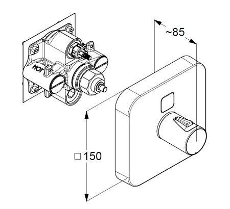 Смеситель Kludi Push 389010538 для душа, хром