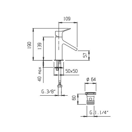 Смеситель Palazzani Young 07301010 для раковины