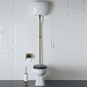 Унитаз напольный с высоким бачком Globo Paestum PA002.BI универсальный выпуск, бронза