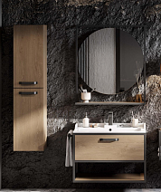 Мебель для ванной Aquaton Лофт Фабрик 1A242401LTDY0 80 с раковиной Фабиа, дуб кантри