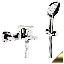 Смеситель Remer Slash SL02BG для ванны с душем, золото брашированное Смеситель Remer Slash SL02BG для ванны с душем, золото брашированное