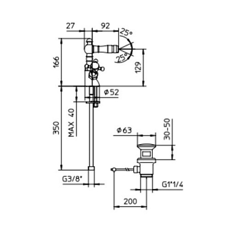 Смеситель Palazzani Adams Color 52421551 для биде медь