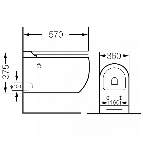 Унитаз подвесной Grossman GR-5502 импульсный безободковый 