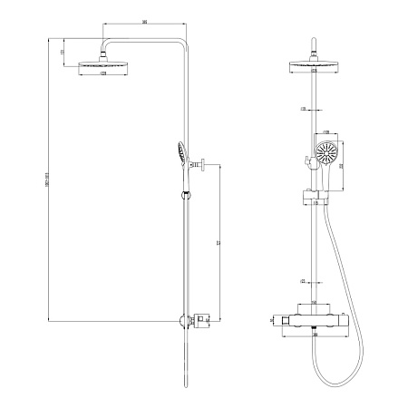 Душевая стойка Lemark Bronx LM3770GM графит
