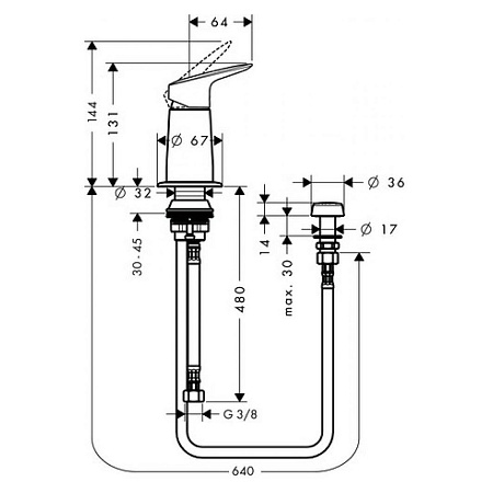 Смеситель Hansgrohe Logis 71629000 для биде, хром