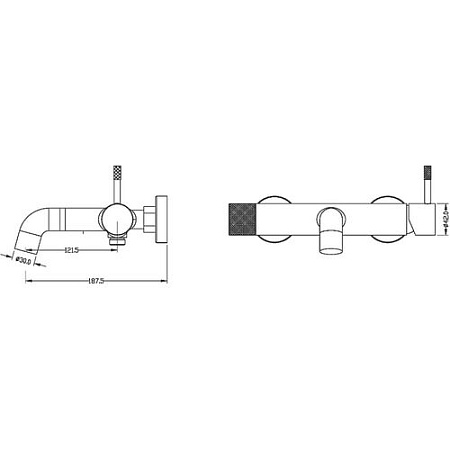 Смеситель Boheme Uno 463-GM для ванны, оружейная сталь