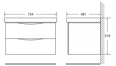 Тумба для комплекта BelBagno Fly FLY-700-2C-SO-RG-P 70 rovere grigio