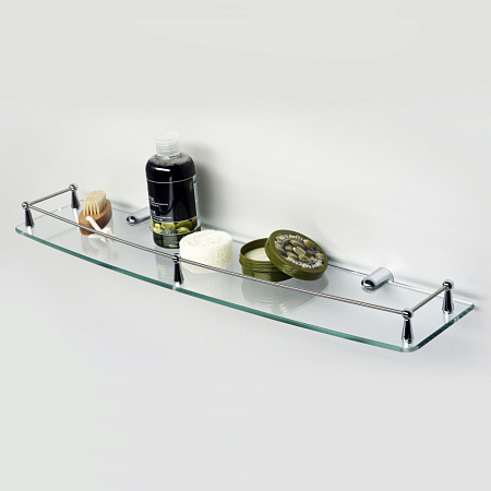 Полка WasserKRAFT K-555 стеклянная, хром