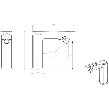 Смеситель Boheme Q 146-WUW для биде, белый/синий