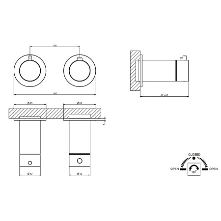 Термостат Gessi 316 54234.299 для душа, черный матовый