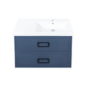 Тумба под раковину La Fenice Cubo TWIN FNC-01-CUB-BG-90-2 два ящика, Blu Grigio синий матовый