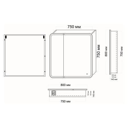 Шкаф-зеркало Grossman Адель 208004 80 белый