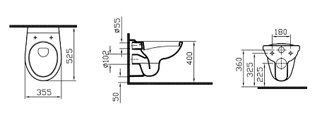 Чаша для унитаза подвесного VitrA Normus 6855B003-0101