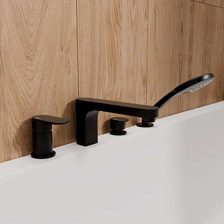 Смеситель WasserKRAFT Elbe 7455 на борт ванны, черный