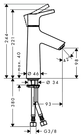 Смеситель Hansgrohe Talis S 72020000 для раковины, хром