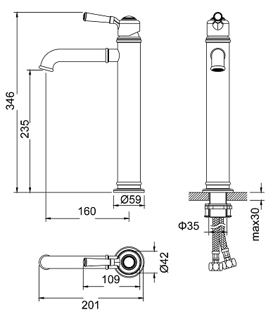 Смеситель для раковины Timo Arisa 5311/03F черный