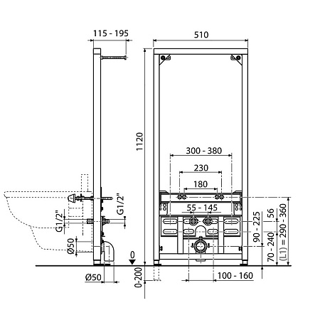 Система инсталляции для биде Ravak X01704