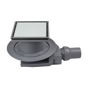 Душевой трап Pestan White Glass 15х15 1 выход, низкий, белый