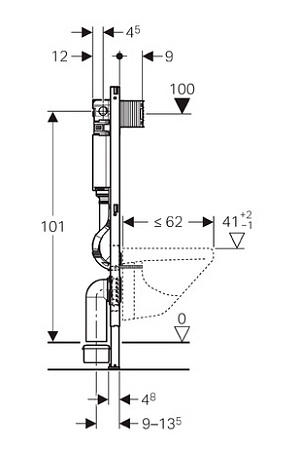 Система инсталляции для унитазов Geberit Duofix Omega 111.060.00.1