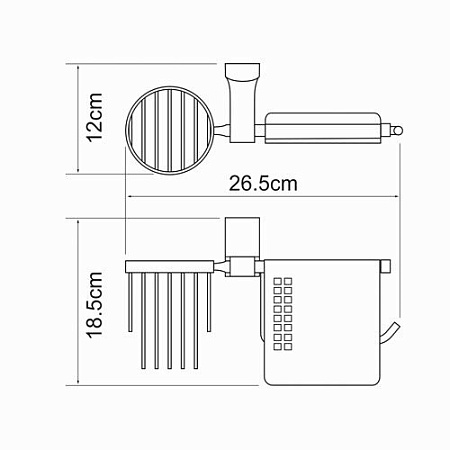 Держатель туалетной бумаги и освежителя WasserKRAFT Leine K-5059 хром