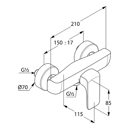 Смеситель Kludi Ameo 417100575 для душа, хром