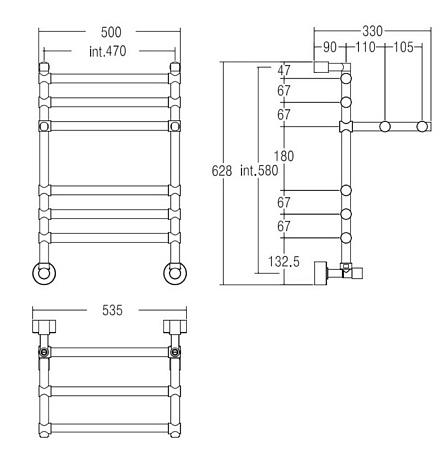 Полотенцесушитель водяной Margaroli Sole 4524705CRP хром
