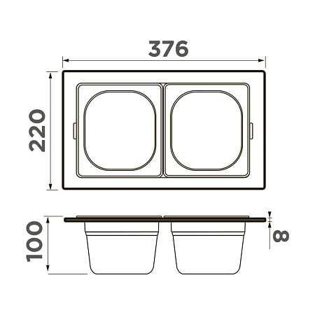 Контейнер Omoikiri DC-04-2-LG светлое золото