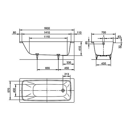 Ванна стальная Kaldewei Cayono 748 274800010001 160х70 см