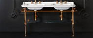 Консоль с раковиной Kerasan Waldorf 9195K2oro 150 напольная, с полкой, золото Консоль с раковиной Kerasan Waldorf 9195K2oro 150 напольная, с полкой, золото
