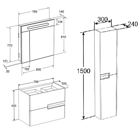 Тумба с раковиной Roca Victoria Nord Black Edition ZRU9000097 80 черная