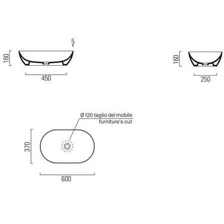 Раковина GSI Pura 883411 60 белый