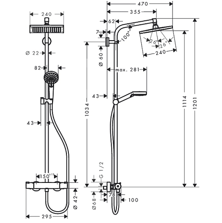 Душевая стойка Hansgrohe Crometta 27271000 хром